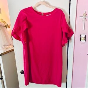 Pink ruffle dress by Charles Henry